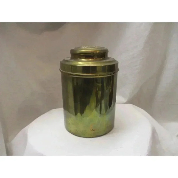 La Palina Senators Brass Cigar Humidor Round Brass cigar‎ tin trinket - Picture 3 of 4